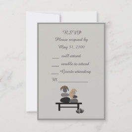 Cartão RSVP Casamento do Eternal Stone casal Boho