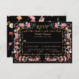 Cartão RSVP Casamento do Jardim de Primavera do Elegante Wildf