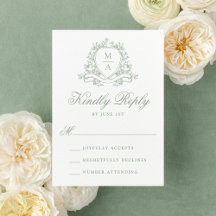 Casamento do Monograma do Paixão Floral Verde Eleg