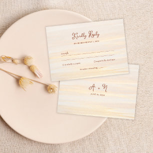 Cartão RSVP Casamento do Monograma do Script Rustic Dourado &