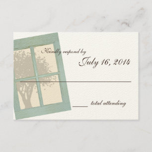 Cartão RSVP Casamento do Painel de Janelas Russo do País