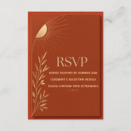 Cartão RSVP Casamento do Sol Boho em terracota
