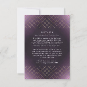 Cartão RSVP Casamento Dourado com Diamond Geo Deco da Elegance