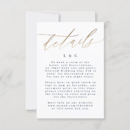 Cartão RSVP Casamento Dourado de Acomodação de Informações Azu