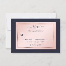 Casamento Dourado do Rosa Blush Azul marinho