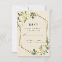 Casamento Dourado Floral de Frame Rosa Branca Eleg