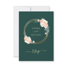 Casamento Dourado Floral Elegante Emerald Green