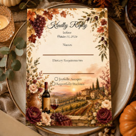 Cartão RSVP Casamento Elegância Outonal da Vinha Rústica