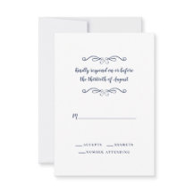 Casamento Elegante Azul Branco Clássico Minimalist
