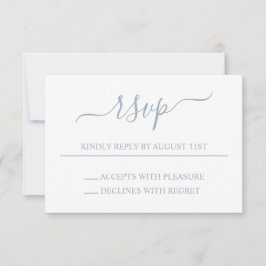 Cartão RSVP Casamento Elegante Azul Empoeirado
