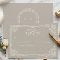 Casamento Elegante Barroco Vintage Neutro Bege Mar