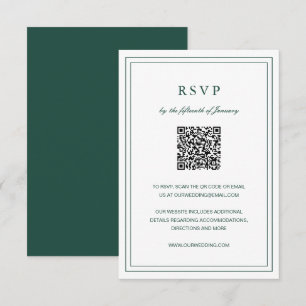 Cartão RSVP Casamento Elegante Clássico Emerald Verde
