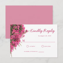 Casamento Elegante com Aquarela de Bougainvillea R
