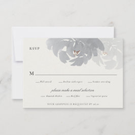 Cartão RSVP Casamento Elegante com Aquarela Floral Moderna