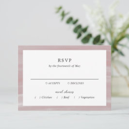 Cartão RSVP Casamento Elegante Cor-de-Rosa-Chic Costeiro