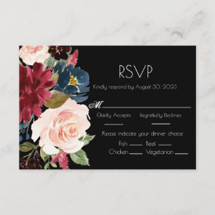 Cartão RSVP Casamento Elegante de Aquarela Rosa-Esbranquiçada