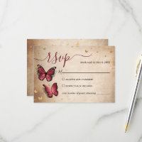 Casamento Elegante de Borboleta Dourada e Borbolet