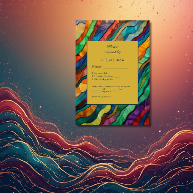 Cartão RSVP Casamento Elegante de Destino Africano (Criador carregado)