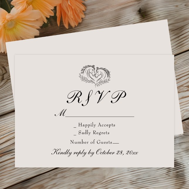 Cartão RSVP Casamento Elegante de Marfim no País Russo Ocident (Criador carregado)