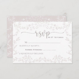 Cartão RSVP Casamento Elegante design de rosa claro floral de