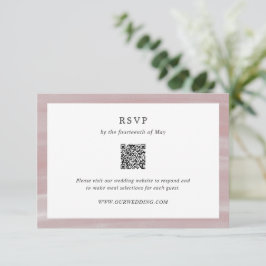 Cartão RSVP Casamento elegante do código QR cor-de-rosa-chic c