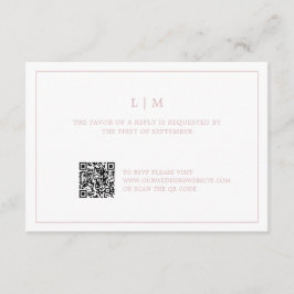 Cartão RSVP Casamento elegante do Código QR do Monograma de Ro