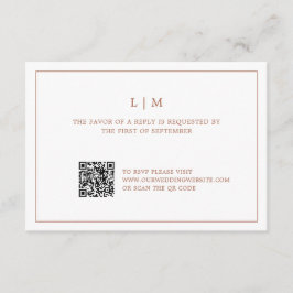 Cartão RSVP Casamento elegante do Código QR do Terracotta Mono