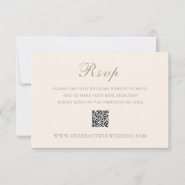 Cartão RSVP Casamento elegante do código QR neutro Classic San