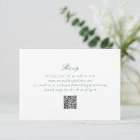 Casamento elegante do Código QR Verde Emerald