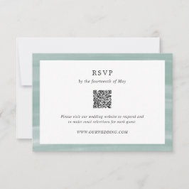 Cartão RSVP Casamento elegante do Código QR Verde Mudado para