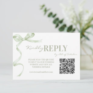 Cartão RSVP Casamento Elegante e Moderno com Arco de Salvia