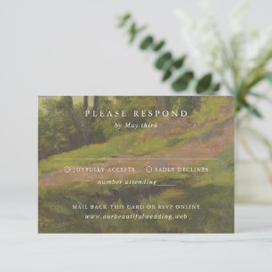 Cartão RSVP Casamento Elegante Floresta Rústica