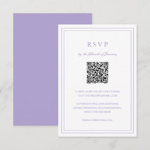 Cartão RSVP Casamento Elegante Lilac Clássico