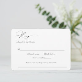 Cartão RSVP Casamento Elegante Mínimo Formal Moderno