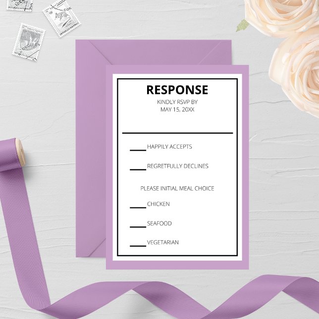 Cartão RSVP Casamento Elegante Moderno (Criador carregado)