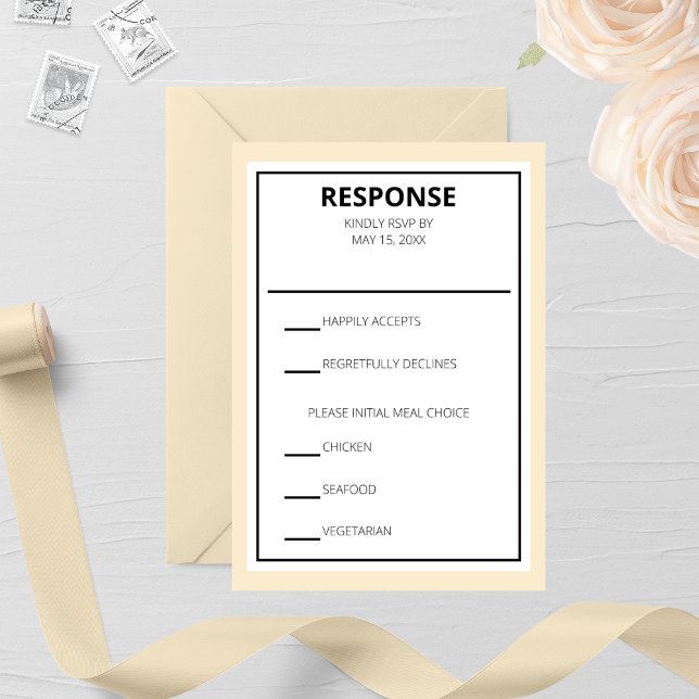 Cartão RSVP Casamento Elegante Moderno (Criador carregado)