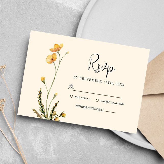Cartão RSVP Casamento Elegante Russo Moderno e Botânico Minima (Minimalist Botanical Modern Rustic Elegant Wedding RSVP Card)