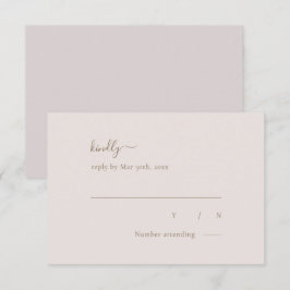 Cartão RSVP Casamento Elegante Simples de Blush Dourado Chic M