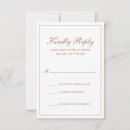 Cartão RSVP Casamento Elegante Tradicional de Terracotta Forma