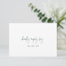 Cartão RSVP Casamento Elegante Verde da Floresta Clássica