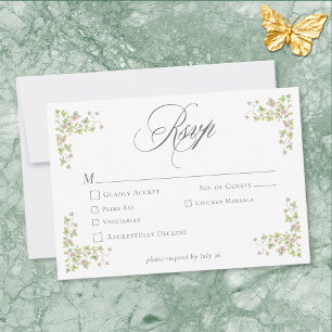 Cartão RSVP Casamento Elegante Vitoriano com Arco Floral Paste