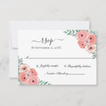 Casamento em Aquarela Floral Rosa e Verde Elegante