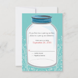 Cartão RSVP Casamento em Pote de Pedra Caprichoso