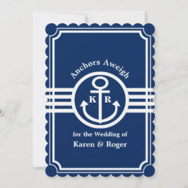 Cartão RSVP Casamento em um Barco - Âncora à Vista