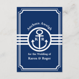 Cartão RSVP Casamento em um Barco - Âncoras a Toda