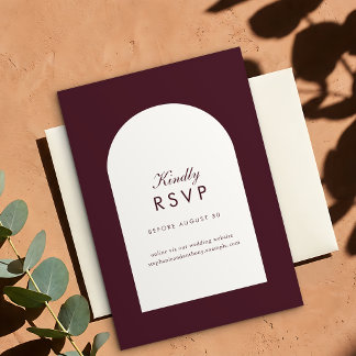 Cartão RSVP Casamento em Villa Toscana com Arco Borgonha