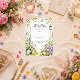 Cartão RSVP Casamento Encantador no Jardim