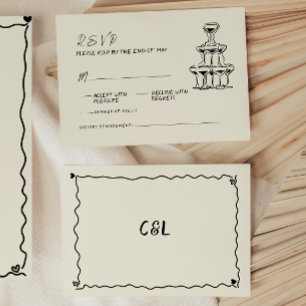 Cartão RSVP Casamento Escrito Na Mão Escrita De Retro Manuscri