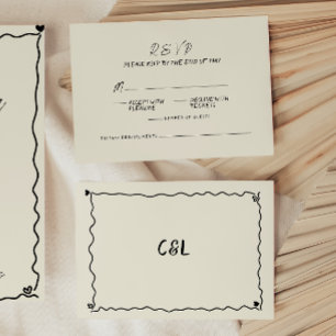 Cartão RSVP Casamento Escrito Na Mão Escrita De Retro Manuscri
