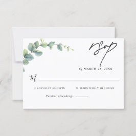 Cartão RSVP Casamento Eucalyptus Rustic Greenery